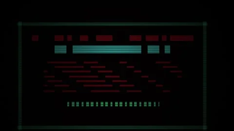 Glowing neon screen with code. Stock Footage 334689304