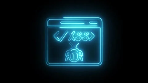 Glowing neon scripting icon isolated on black background. HD Video motion g.. Stock Footage 304113451