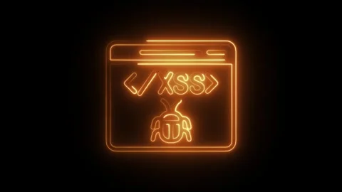 Glowing neon scripting icon isolated on black background. HD Video motion g.. Stock Footage 304113452
