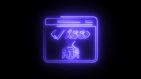 Glowing neon scripting icon isolated on black background. HD Video motion g.. Stock Footage 304113492