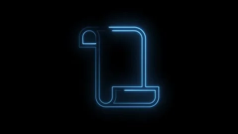 Glowing neon scroll animation on black background design element with futur.. Stock Footage 314545648