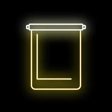 Glowing neon scroll banner with blank space Stock Illustration