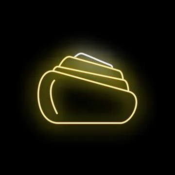 Glowing neon seashell icon on dark background Stock Illustration