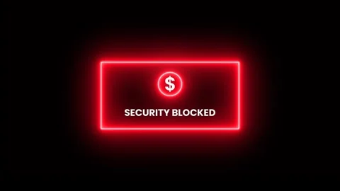 Glowing neon Security blocked dollar sign animation isolated on black background Видео 329777965
