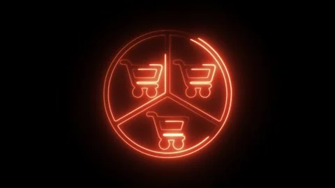 Glowing neon segmentation icon isolated on black background. HD Video motio.. Stock Footage 304128166