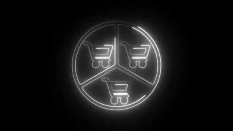 Glowing neon segmentation icon isolated on black background. HD Video motio.. Stock Footage 304128185