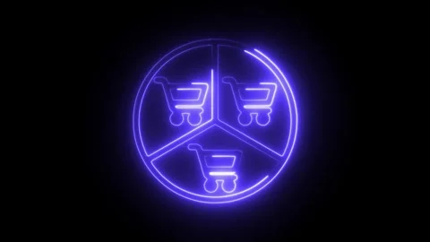 Glowing neon segmentation icon isolated on black background. HD Video motio.. Stock Footage 304128271