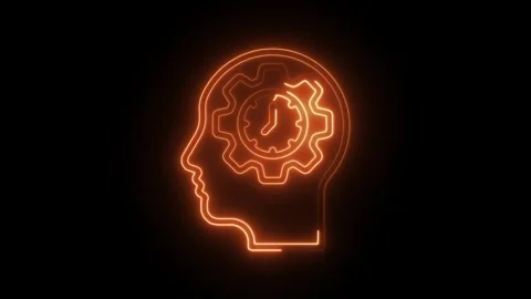 Glowing neon self discipline icon isolated on black background. HD Video mo.. Stock Footage 304106475