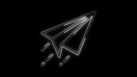 Glowing neon Send icon isolated on black background. HD Video motion graphi.. Stock Footage 316159477