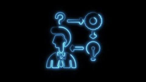 Glowing Neon Sequence Icon, Symbol of Order, Arrangement, and Progression, .. Stock Footage 301196466