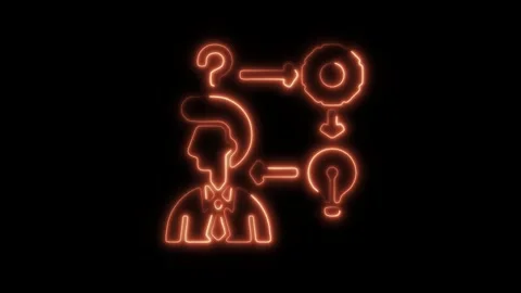 Glowing Neon Sequence Icon, Symbol of Order, Arrangement, and Progression, .. Stock Footage 301196470