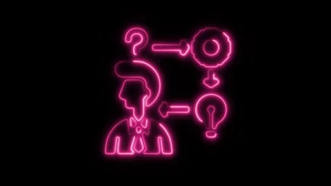 Glowing Neon Sequence Icon, Symbol of Order, Arrangement, and Progression, .. Stock Footage 301196471
