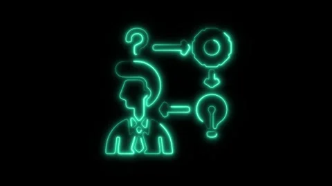 Glowing Neon Sequence Icon, Symbol of Order, Arrangement, and Progression, .. Stock Footage 301196491