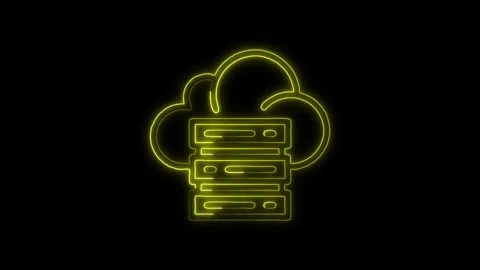 Glowing neon Server icon isolated on black background. HD Video motion grap.. Stock Footage 316159547