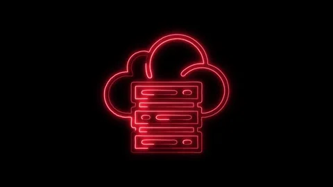 Glowing neon Server icon isolated on black background. HD Video motion grap.. Stock Footage 316159549