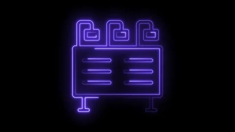 Glowing neon server rack animation revealing digital data storage solution Stock Footage 322985121