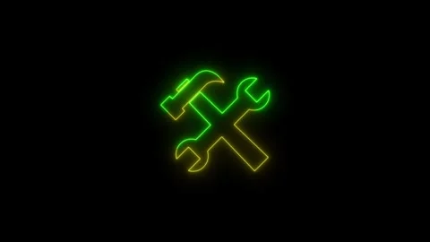 Glowing neon setting icon.Update setting icon setup and technology setting .. Stock-Footage 315865771