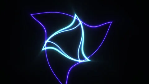 Glowing Neon Shapes and Lines Art. Stock Footage 340028445