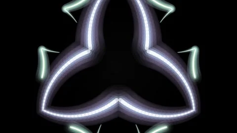 Glowing Neon Shapes on Black Background. Video stock 329928341