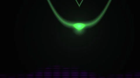 Glowing neon shapes on black background with triangle. Stock Footage 336238864