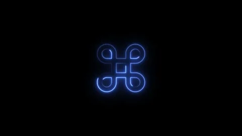 Glowing neon Sharp symbol Hashtag Label Tag icon animation on black backgro.. Video stock 310179946
