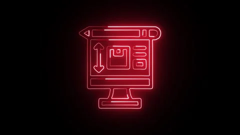 Glowing neon Sience icon  HD Video motion graphic animation Stock Footage 304859778