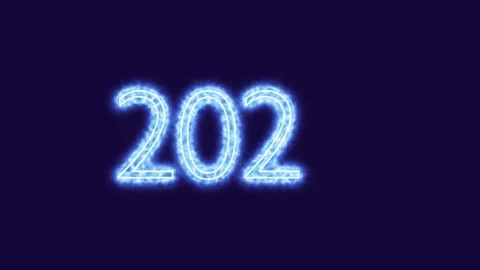 The glowing neon sign changes to from 2020 to 2021 Stock Footage 144172796