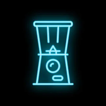 Glowing neon sign of a claw machine arcade game on black background Stock Illustration