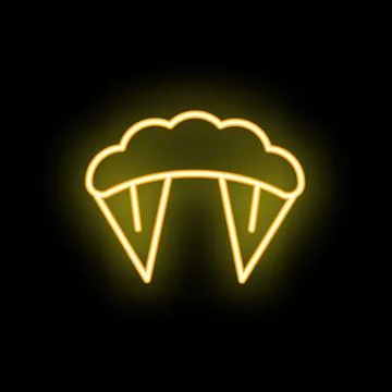 Glowing neon sign of vampire teeth biting ice cream cones Stock Illustration