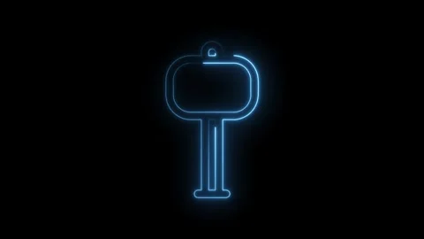 Glowing neon signpost animation loop isolated on black background for digit.. Stock Footage 314535876
