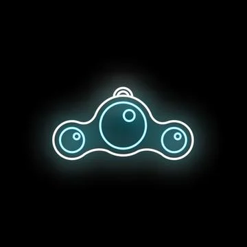 Glowing neon simple dimple fidget toy icon Stock Illustration