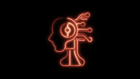 Glowing neon simulation icon isolated on black background. HD Video motion .. Video stock 304156438