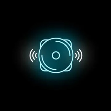 Glowing neon smart home security alarm icon Stock Illustration