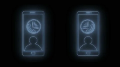 Glowing neon smartphone calling animation Vidéo 220595676