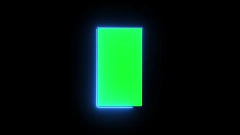 Glowing Neon Smartphone Mobile Screen. Green effect neon glowing frame back.. Stock Footage 310756164