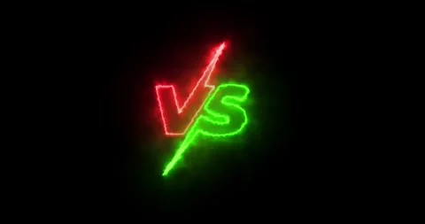Glowing neon smoke effect VS versus bars icon animation on black background. Mid Stock Footage 339789445