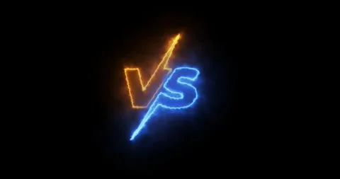 Glowing neon smoke effect VS versus bars icon animation on black background. Mid Stock Footage 339789447