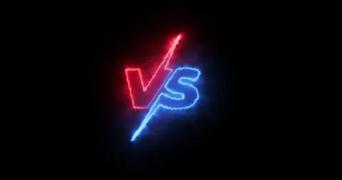 Glowing neon smoke effect VS versus bars icon animation on black background. Mid Stock Footage 339789516