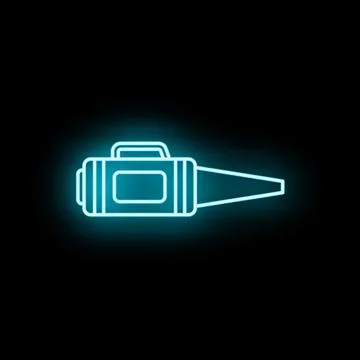 Glowing neon smoke machine icon on black background Stock Illustration