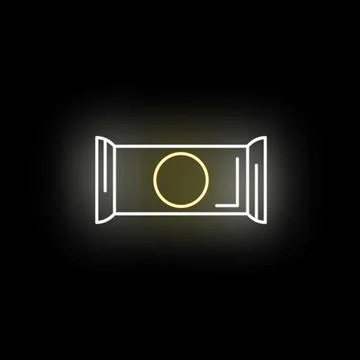 Glowing neon snack bar wrapper icon Stock Illustration
