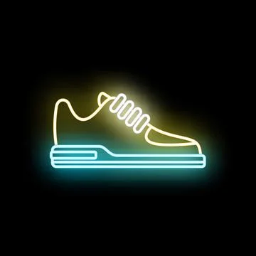 Glowing neon sneaker icon representing sport and fashion Stock Illustration