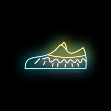 Glowing neon sneaker icon representing urban lifestyle and fashion Stock Illustration