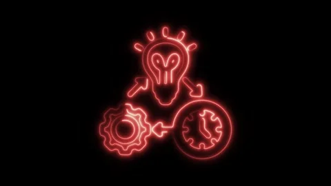 Glowing neon software development isolated on black background. HD Video mo.. Stock Footage 303550148