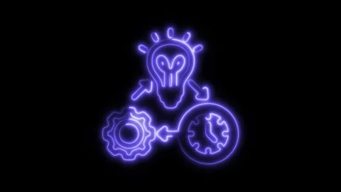 Glowing neon software development isolated on black background. HD Video mo.. Stock Footage 303550154