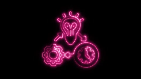 Glowing neon software development isolated on black background. HD Video mo.. Stock Footage 303550189