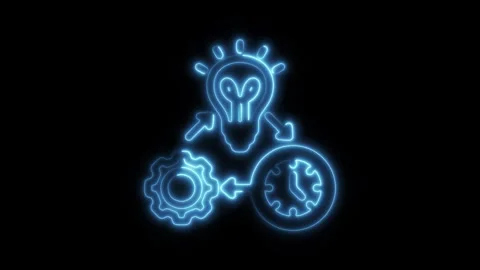 Glowing neon software development isolated on black background. HD Video mo.. Stock Footage 303550262