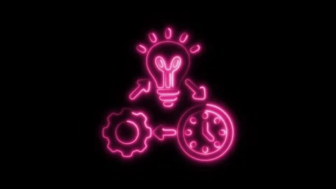 Glowing neon software development isolated on black background. HD Video mo.. Stock Footage 303551793