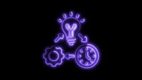 Glowing neon software development isolated on black background. HD Video mo.. Stock Footage 303551796