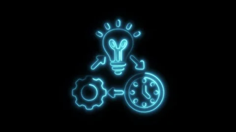 Glowing neon software development isolated on black background. HD Video mo.. Stock Footage 303551812