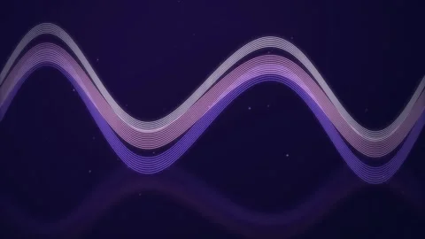 A glowing neon soundwave flows in a seamless loop Video stock 340957003